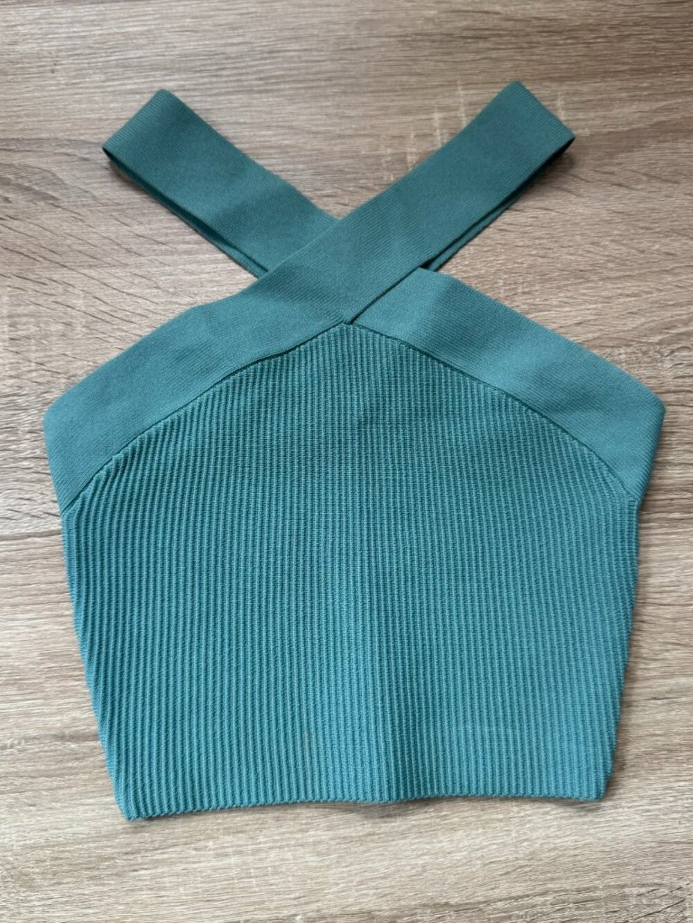 Aritzia Babaton Sculpt Knit Criss Cross Tank Top in Yucca Green XS